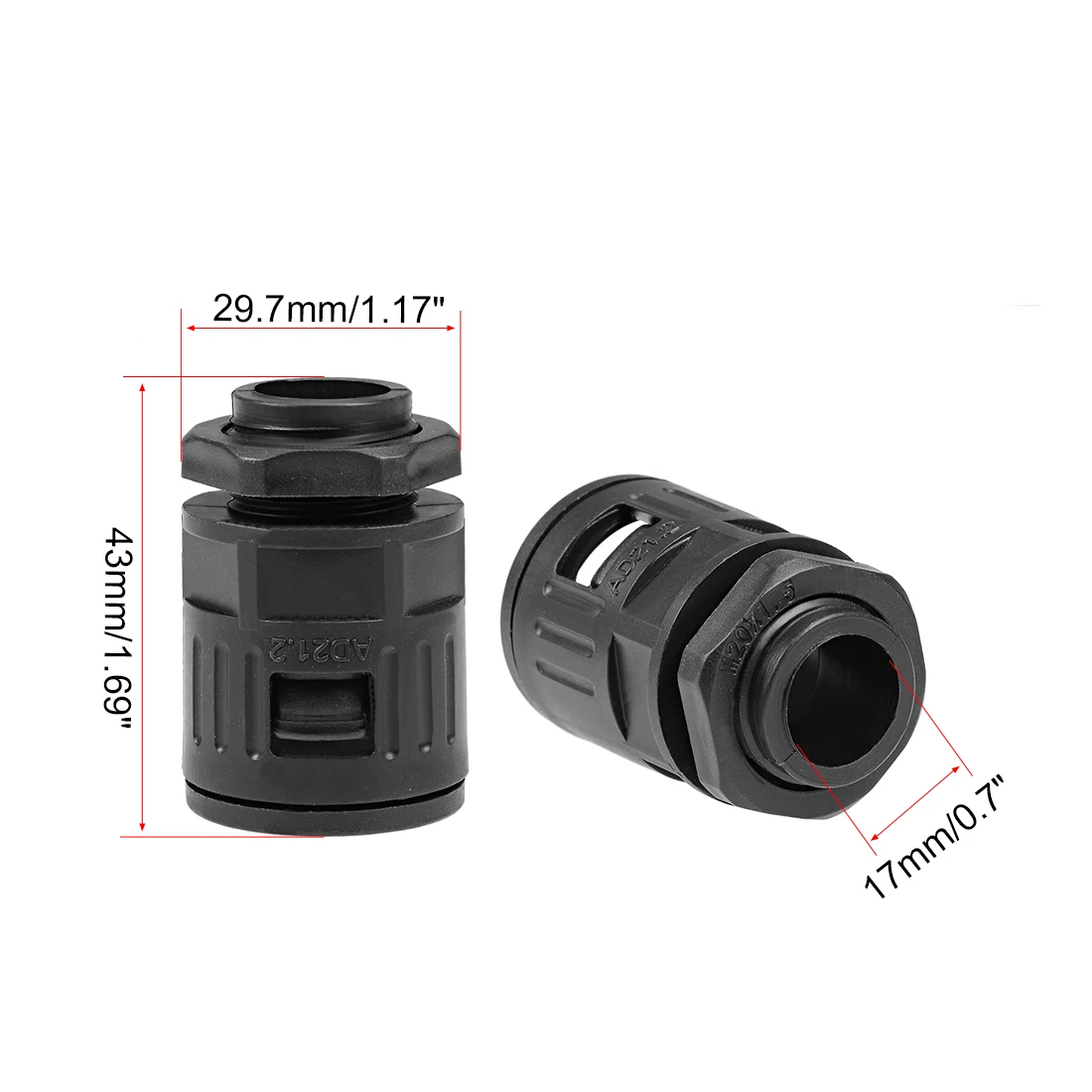 Uxcell AD10-AD21.2 PG7-PG16 M12-M24 кабельный сальник для герметизации провода пластиковая гофрированная труба разъем Водонепроницаемый соединения для трубок зажимы черный