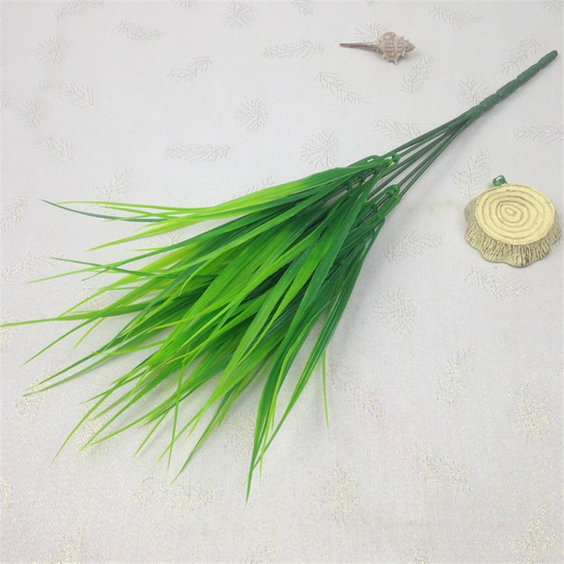 10 шт. пластиковые весенние травы зеленые искусственные растения для моделирования цветы для дома, отеля, магазина, декоративные украшения
