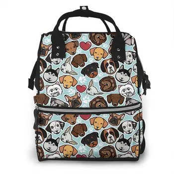 

Mummy Bag Dog Head Pattern Nappy Backpack Large Capacity Stroller Bag Mom Baby Multi-function Waterproof Outdoor Diaper Bags