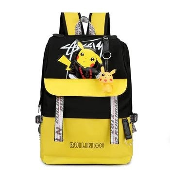 

Pikachu USB Charging Capacity Backpacks School Bags For Teenagers Girls Boys Pokemon Students School Backpacks Travel Book Bags