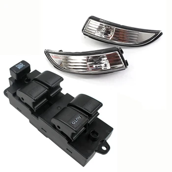 

NEW-1 Pair Car Door Wing Mirror Indicator Without Bulb & 1 Pcs Electric Power Window Master Control Switch
