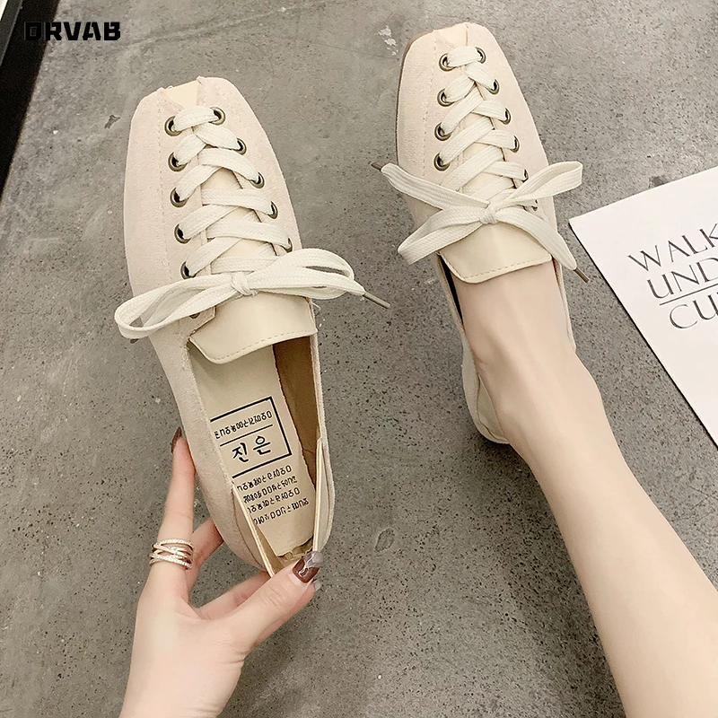 

Designer Shoes Women Luxury 2020 Loafers Square Toe Slip-On Flat Shoes Women Soft Comfortable Ladies Shoes Black Flats Non-slip