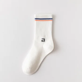 

Socks Women's Letter Stockings Cotton Ins Fashion Street Simple Sports Stockings White Cotton Socks Shaping Calf Socks