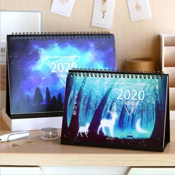 

2020 Desktop Calendar 10x7.4in Double Sided Standing Calendar With Stickers Use From October 2019 To December 2020