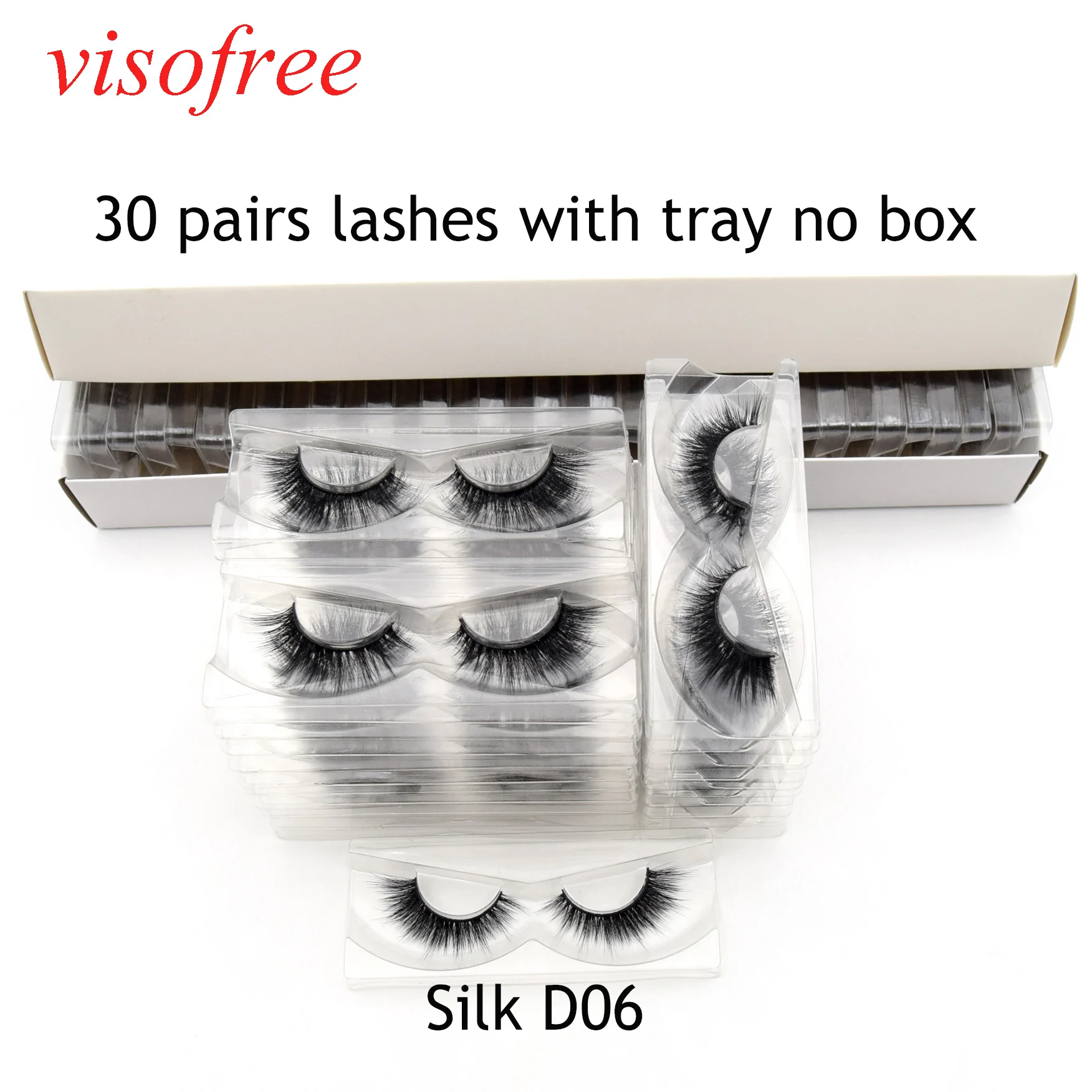 Ресницы Visofree 30 парт/лот толщина мягкие искусственные 3D шелковые ресницы ручная