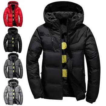 

2019 Winter Jacket Mens Quality Thermal Thick Coat Snow Red Black Parka Male Warm Outwear Fashion - White Duck Down Jacket Men
