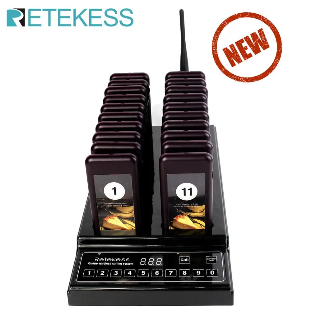 Ресторанный пейджер Retekess T112 с 20 приемниками пейджерами макс. 999 пчеловода для