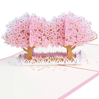 

Stereo Cherry Blossom Tree Pops Up Card, Greeting Card, Postcard Flower Card For Handmade Birthday Gift Wedding Invitations Card