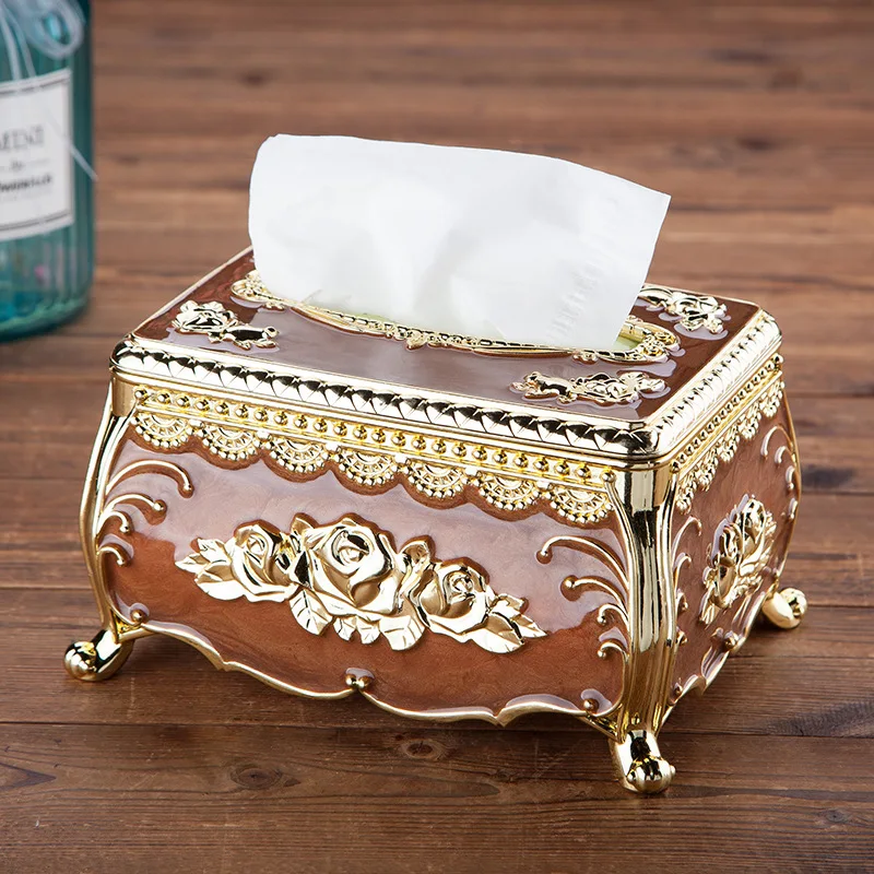European style acrylic tissue box luxury KTV hotel tissue box rack desk accessories home office bar desktop