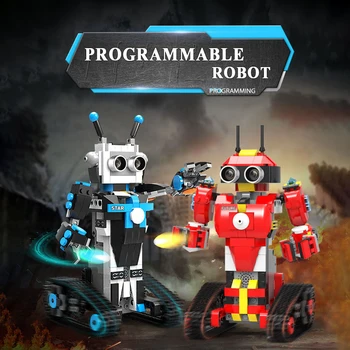 

Classic Texture 3D DIY Electric RC Building Blocks Robot Durable Funny Practical 2.4GHz APP Remote Control Bricks Toys