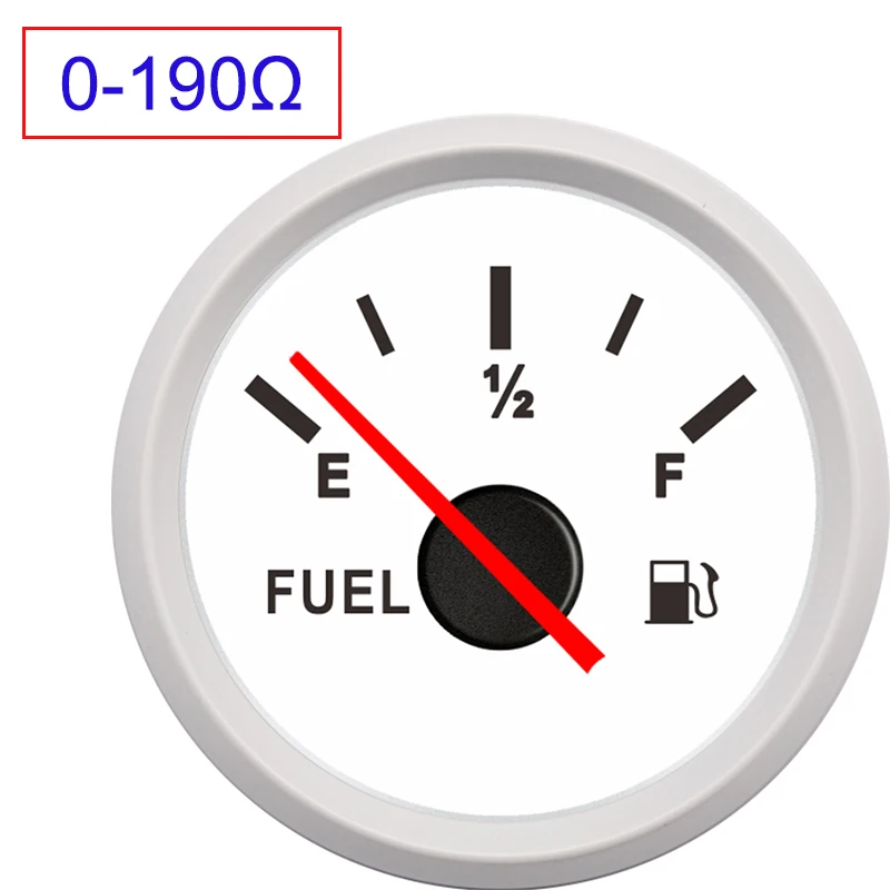 УФ-фильтр 52 мм с датчик уровня топлива цифровой измеритель авто запчасти автомобильная панель приборов 12V 24V для универсального автомобиля, грузовика, лодки RV Кемпер мотоцикла - Цвет: White 0-190ohm
