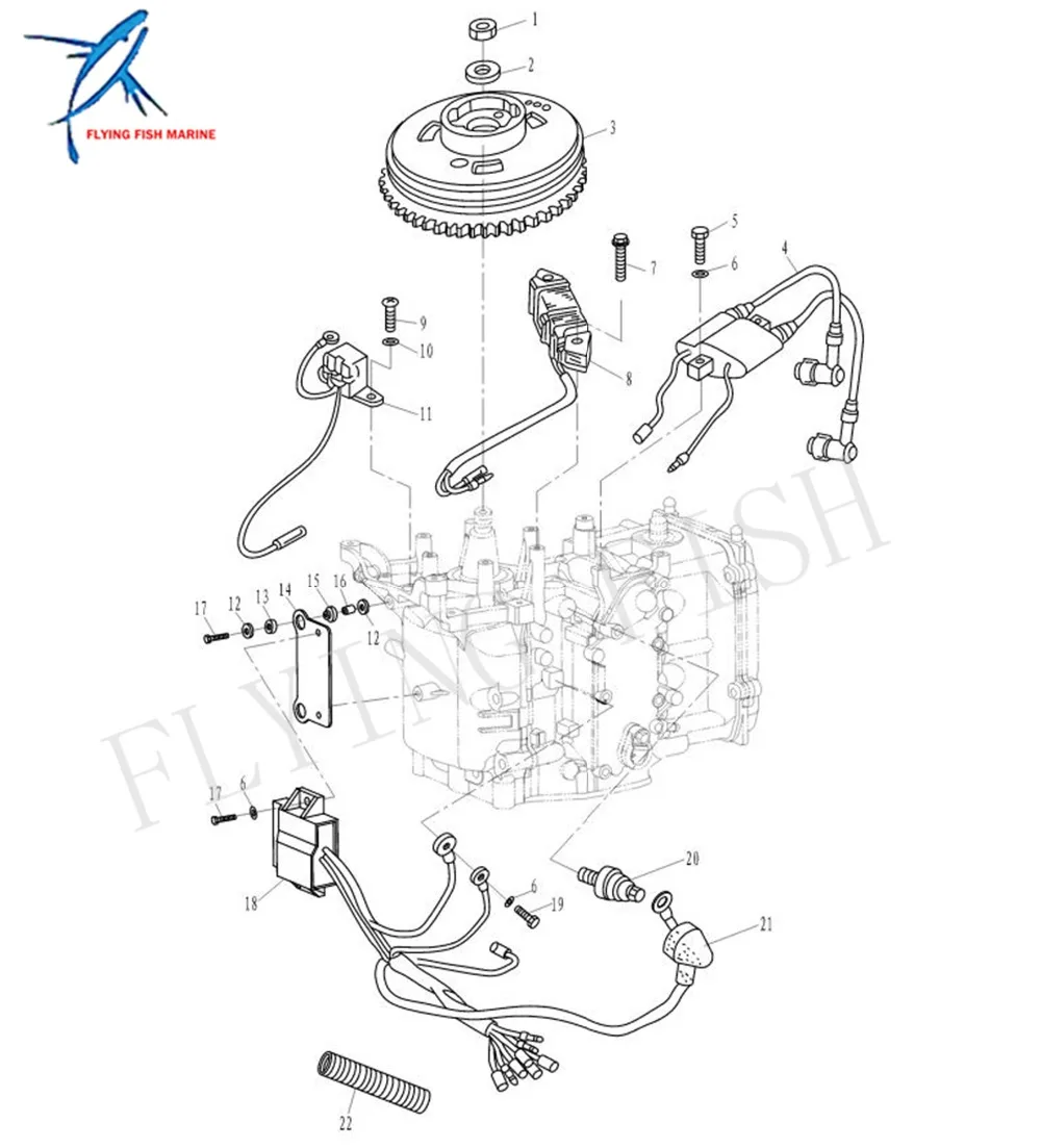 5040308 компакт-дисков блок в сборе для Evinrude Джонсон OMC лодочный мотор 4-тактный 9.8HP