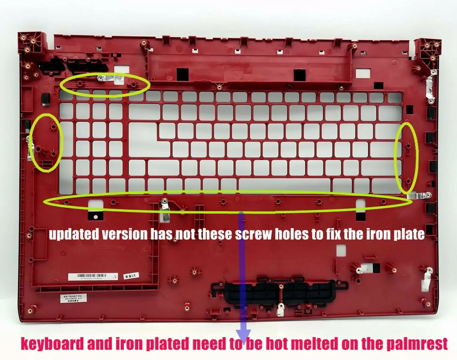 Упор для рук MSI GE72 2QC/GE72 2QE/GE72 2QD/GE72 2QL/MS-1795/MS-1799 верхний регистр