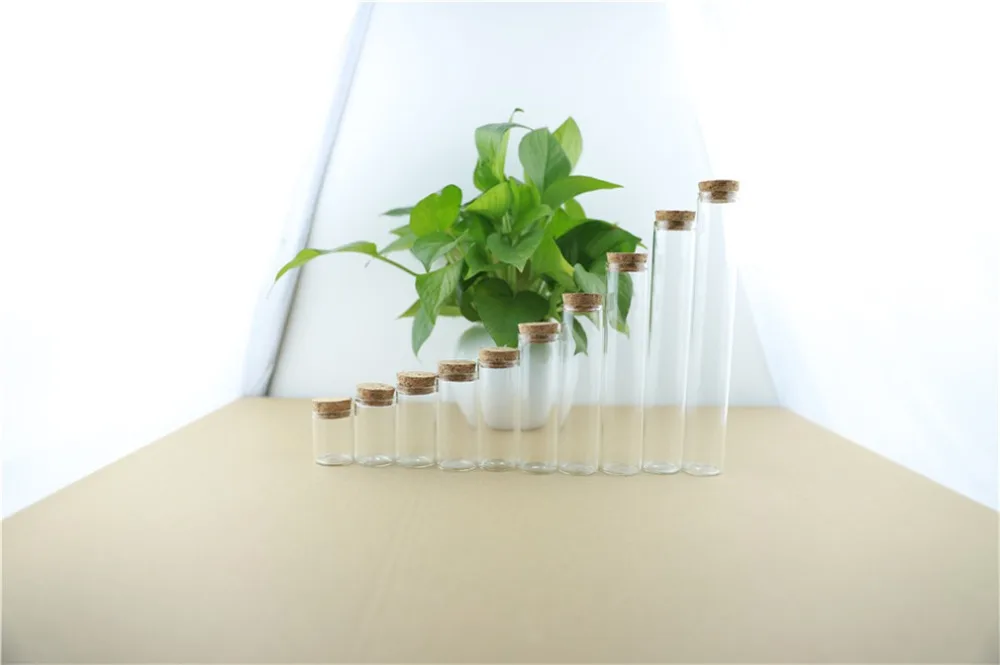 50pcs 30mm 15ml Glass Bottle with Cork Test Tube Stopper Spice Bottles Container Jars Vials DIY Craft (1)