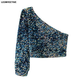 

2020 New Brand Fation Teeshirt Tshirt Casual Short Skew Collar Sequined Patchwork Sleeveless Regular Polyester Broadcloth