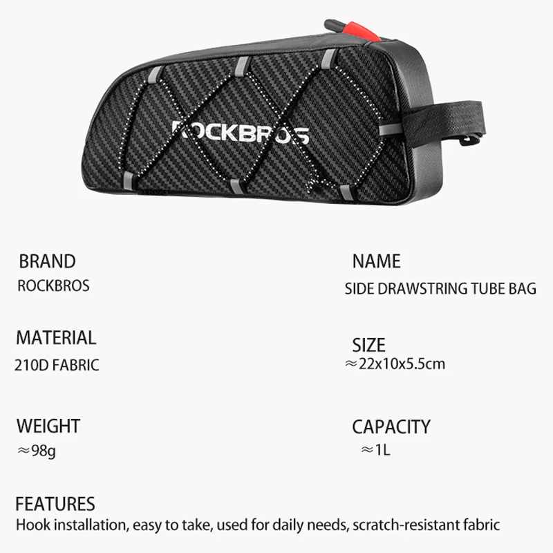 Bike bag bicycle bag bike accessory ROCKBROS Bicycle Bag Reflective Front Top Frame Tube Bag Ultralight Portable Bike Parcel Big Capacity Pocket Cycling Accessories