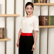 Женская медицинская Униформа с коротким рукавом униформа медсестры uniforme спа скраб костюм Одежда для спа horeca Одежда для официанта