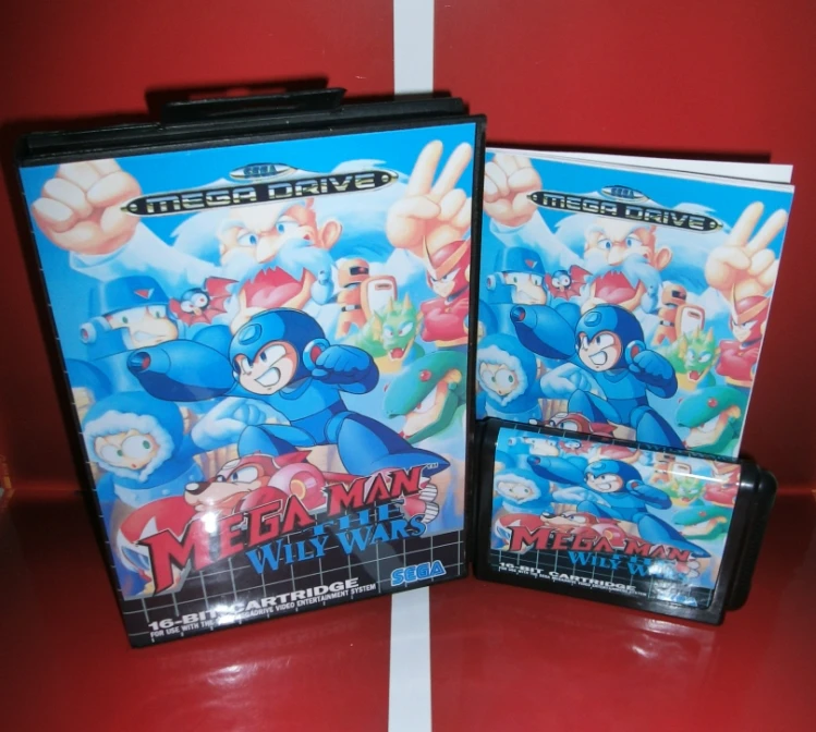Мега человек игра &quotThe Wily Wars&quot ЕС крышки с коробкой и руководством для Sega Megadrive