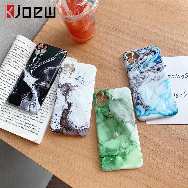 Роскошный Мраморный милый чехол KJOEW для телефона iPhone 11 Pro Max SE 2020 X XR XS 7 8 Plus мягкий IMD