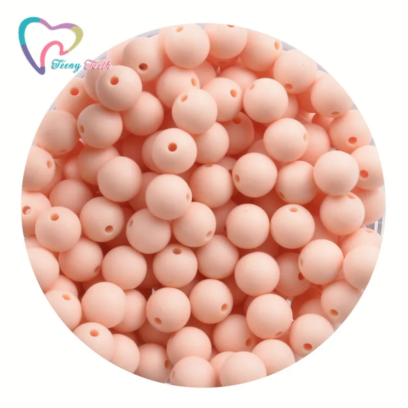 50PCS Marble & Metallic 12/15 MM Silicone Beads Safe Teether Round Baby  Teething Chewable Beads