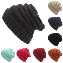 Зимняя женская Шапка-бини s, женская зимняя вязаная шерстяная шапка бини, унисекс, повседневные мужские шапки в стиле хип-хоп, Skullies, теплая шапочка-бини