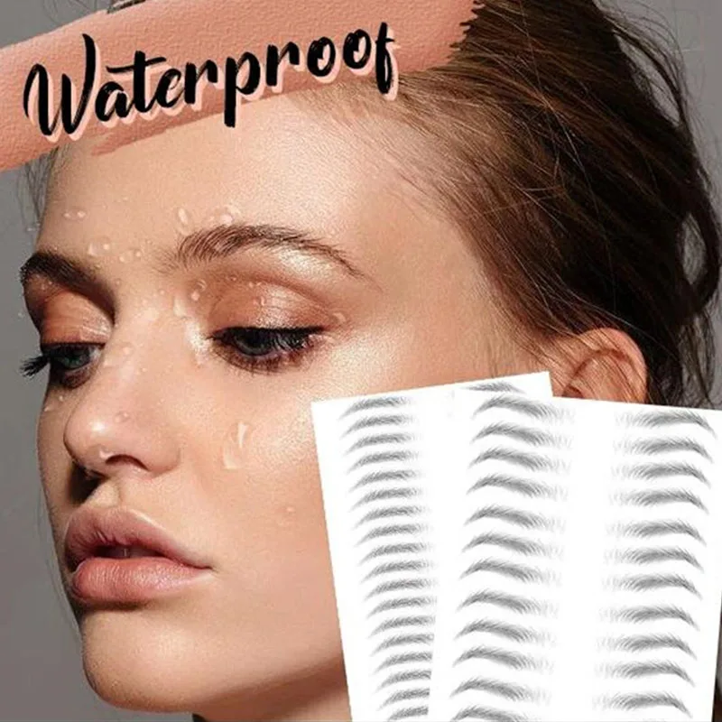 4D Eyebrows Sticker Water Transfer Hair-like Eye Brow Tattoo Stickers Long Lasting False Eyebrow Enhancers Eye Brow Cosmetics