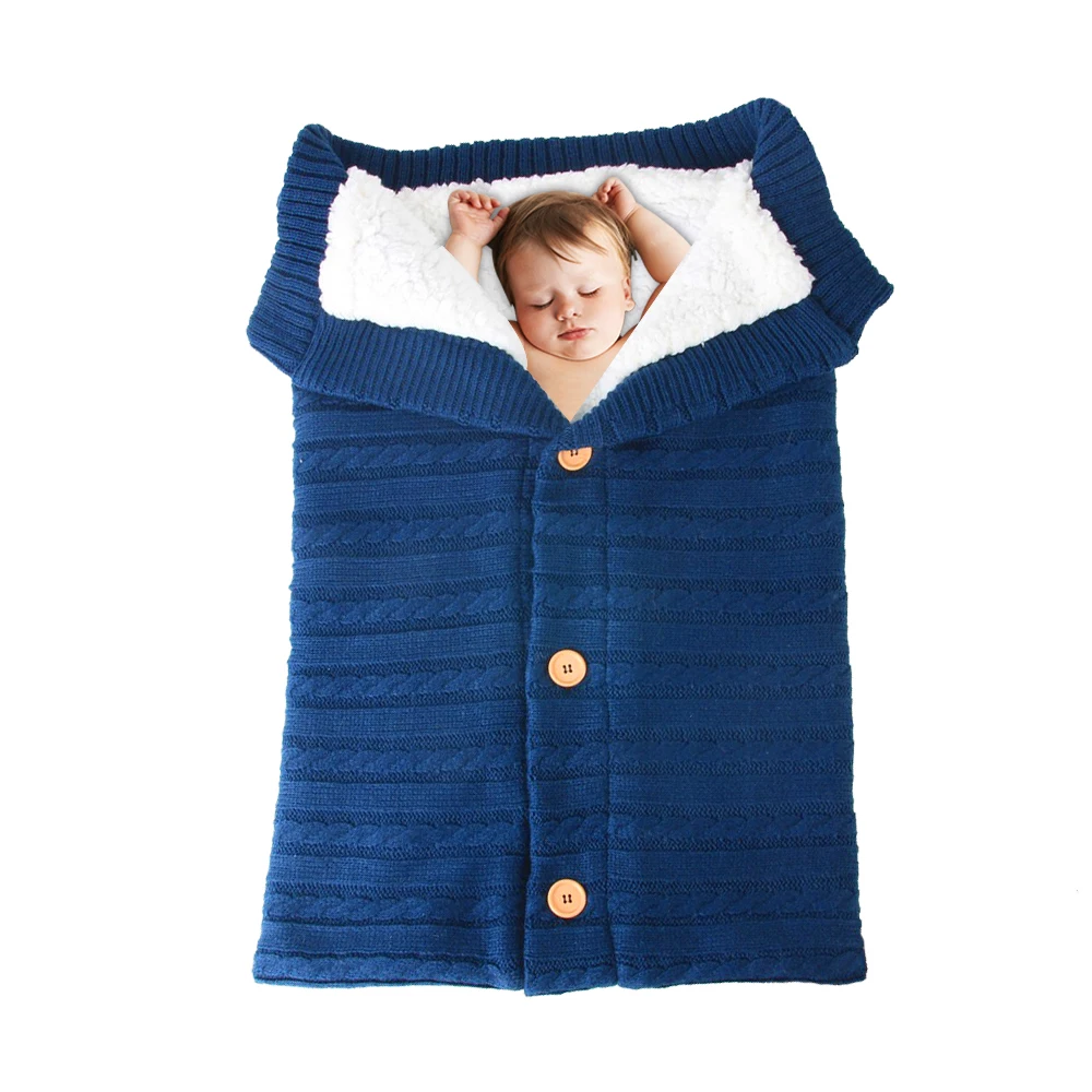 For Sale Footmuff Sleepsack Swaddling-Blanket Stroller Knitted Newborn Baby Winter Warm Kid ezYoMq6MK1m