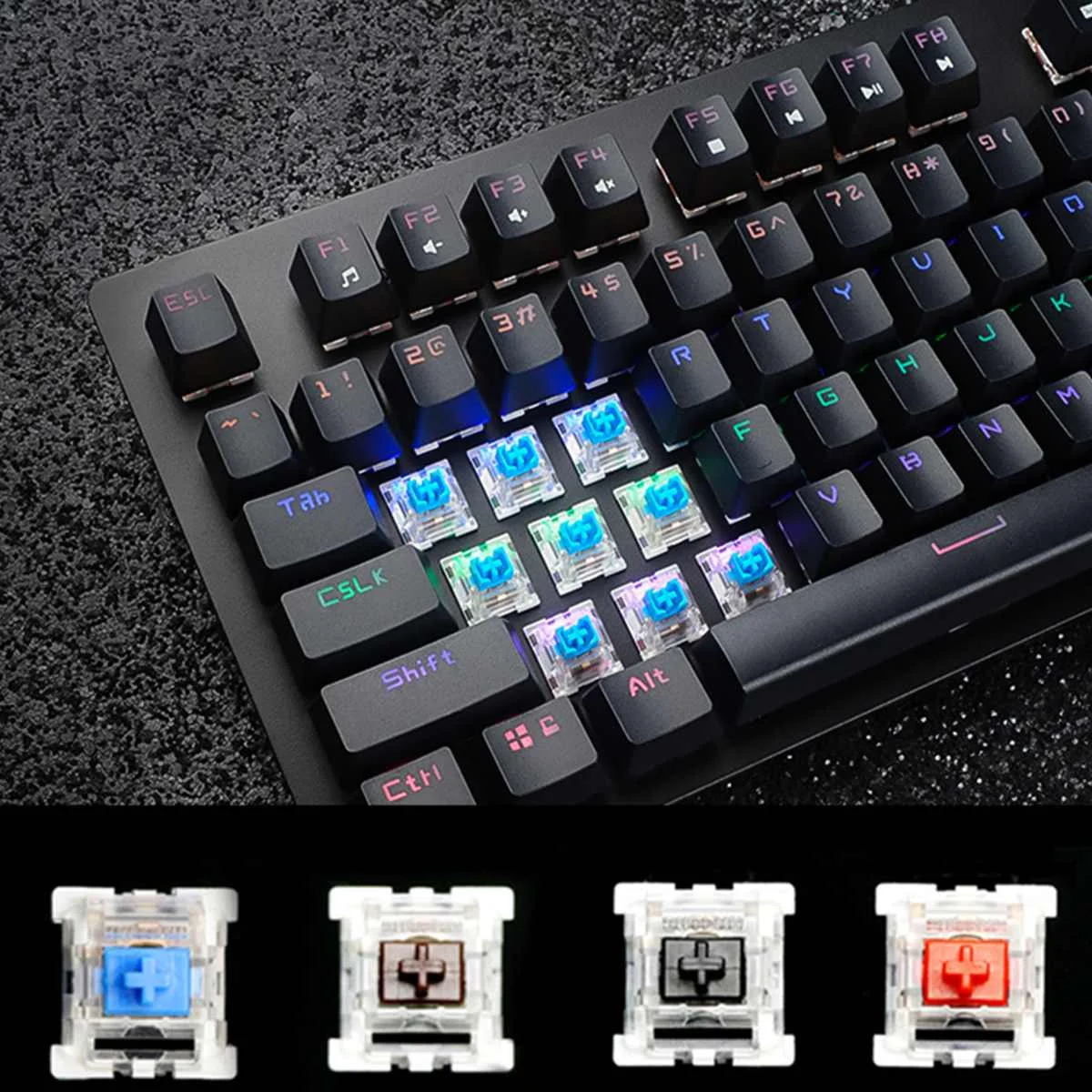 104 клавиш USB2.0 Проводная черная, синяя, красная, коричневая механическая клавиатура для WIN2000, WIN XP, VISTA, WIN7, WIN8, WIN10, IOS и т. д