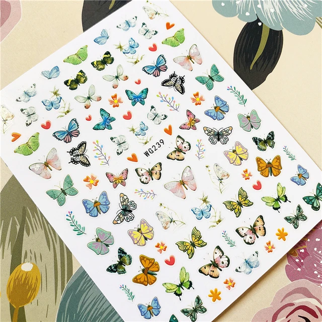 Z-D3702 Z-D3706 Colorful butterfly 3D Back glue Nail decal Nail sticker Nail decoration Nail art Nail ornament WG239
