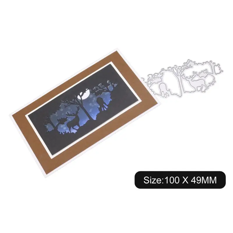 

Forest Deers Metal Cutting Dies Stencil DIY Scrapbooking Album Stamp Paper Card Embossing Decor Craft E65B