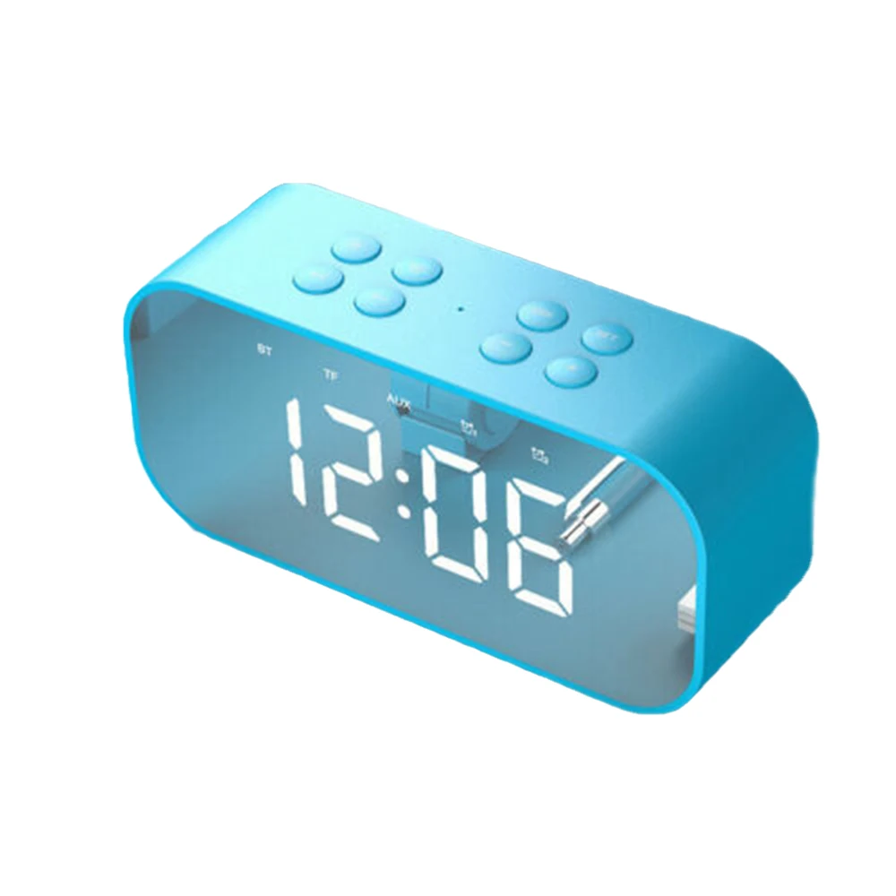 Синий Laute Bluetooth-Lautsprecher Kabellose стерео-Экстра-бас-Lautsprecher Wecker радио mp3-плеер зеркальный светодиодный цифровой будильник Горячая Распродажа - Цвет: Синий
