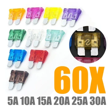 

60pcs/pack Car Fuses Blade Set High Quality Standard Fuse 5A 10A 15A 20A 25 30A For Auto Car Van Bike Truck