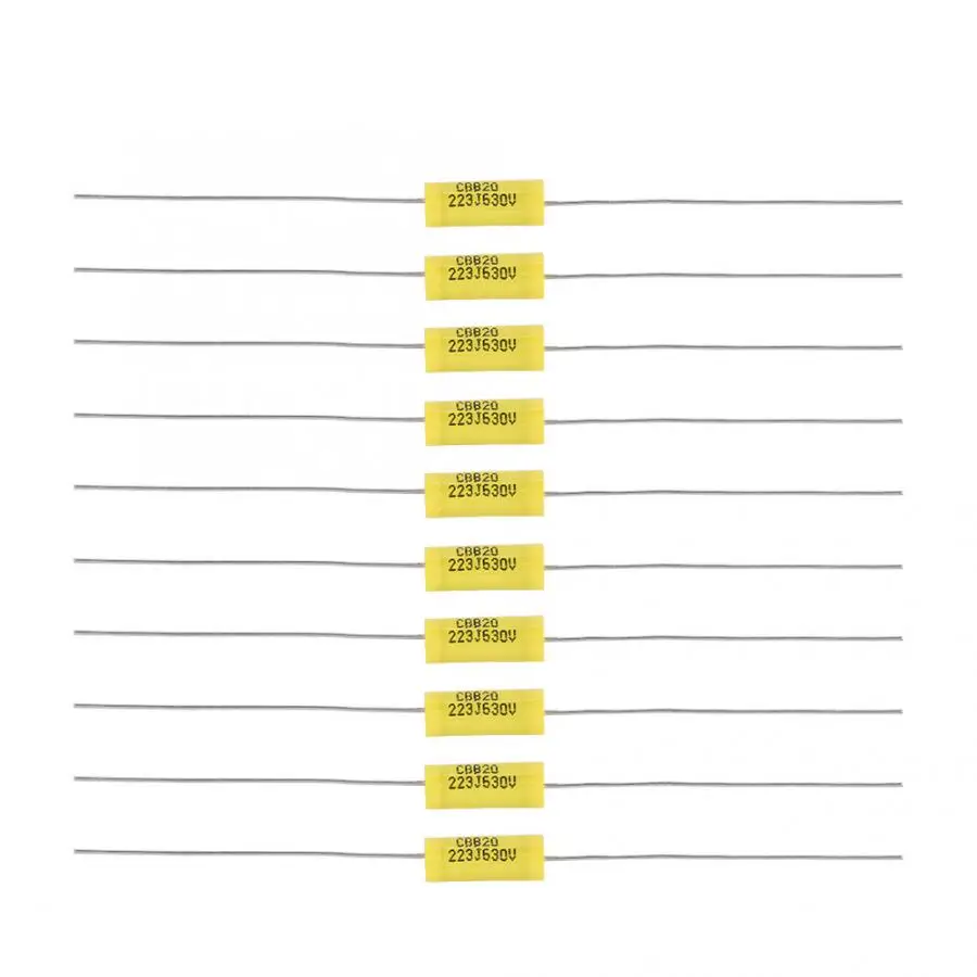 

Axial Polyester Film Capacitor 10Pcs Axial Polyester Film Capacitor with Long Lead 0.022uF 630V for Radio Amplifier