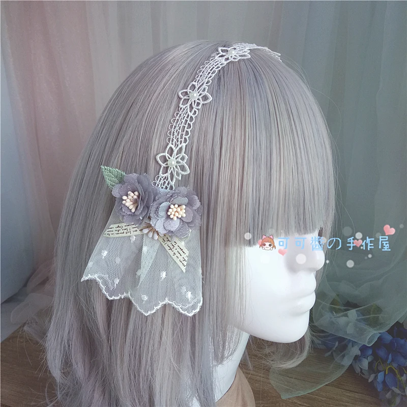 

Japanese Lolita hand Sleeve hair flowers hair hoop headdress Lolita lace bowknot dress accessories sweet necklace Accessories
