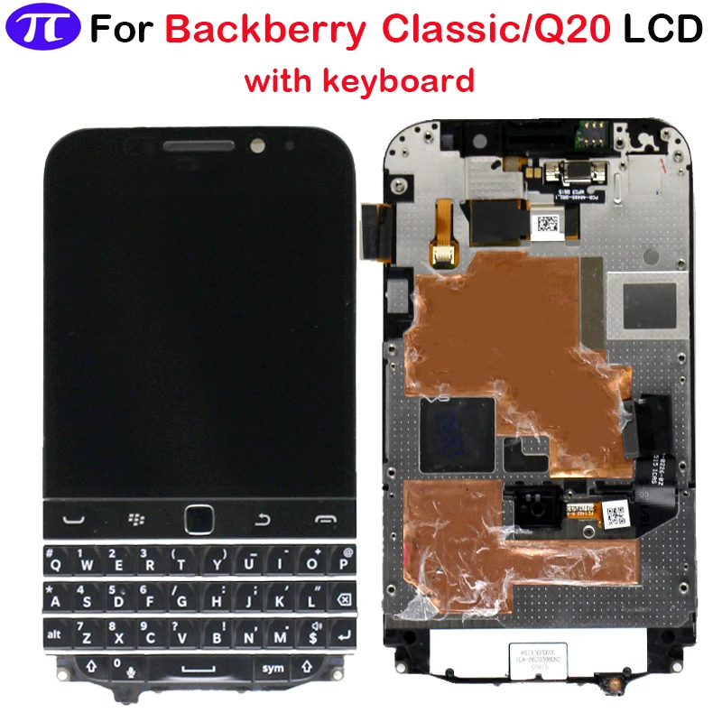 

For Blackberry Classic Q20 LCD with bezle frame Keyboard Display Touch Screen Digitizer Assembly For Blackberry Classic LCD