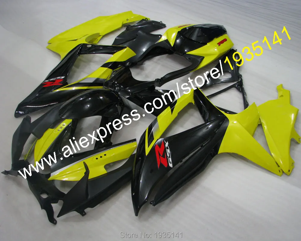 Для Suzuki GSX-R600 GSXR750 K8 08 09 10 GSXR600 GSX-R750 2008 2009 2010 желтый черный мотоцикл обтекатель(литья под давлением