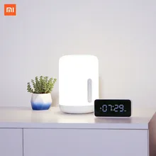 Xiao mi jia прикроватная лампа 2 Smart Light Голосовое управление сенсорный выключатель mi home приложение Светодиодная лампа для Apple Homekit Siri& xiaoai часы