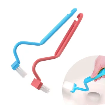 

1Pc Portable Clean Brush Toilet Brush Scrubber V Shape Cleaner Bent Handle
