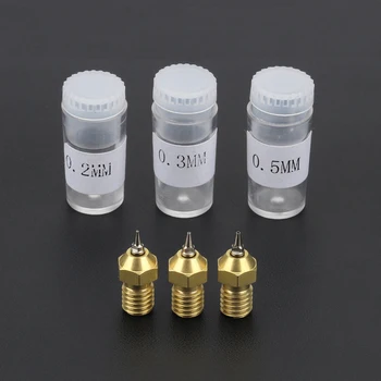 

1pc 3D Printer Parts 0.2/0.3/0.5mm Airbrush Nozzle Adapter Set With Nozzles For V6 Hotend 1.75mm Filament