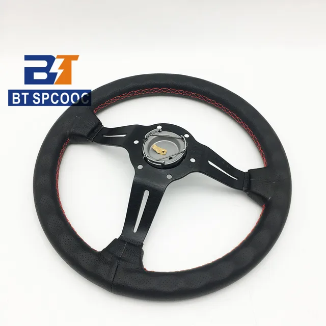 Volant Sport,Racing Volant 350mm Voiture Tuning Volant Cuir Drift Racing  Jeu Volant Universel (Color : 3)