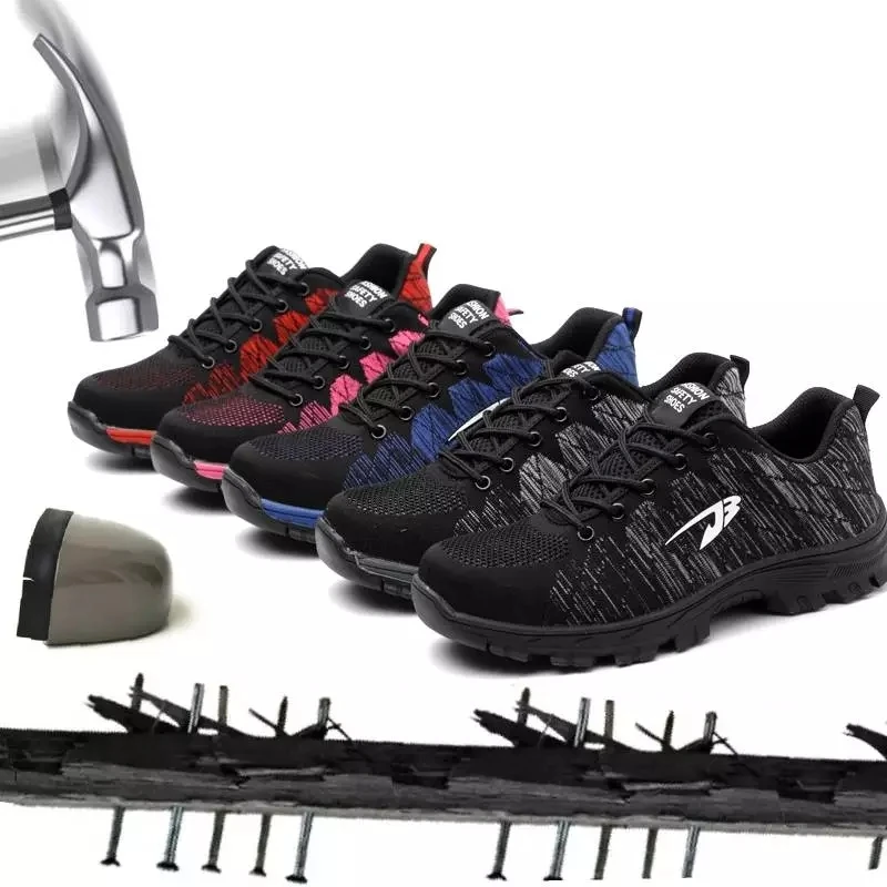 

Outdoor Men And Women Safety Boots Men Breathable Shoes steel toe Puncture-Proof Workers Sneakers shoes woman shoes men