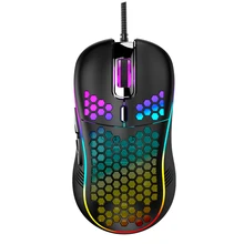 D011 leve rgb gaming mouse 7200dpi escudo favo de mel ratos ergonômicos com cabo ultra tecer para computador gamer pc desktop
