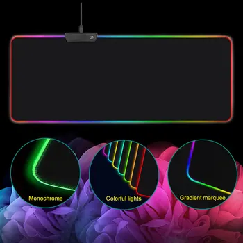 

RGB Soft Large Gaming Mouse Pad Oversize Glowing Led Extended Mousepad Non-Slip Rubber Base Computer Keyboard Pad Mat