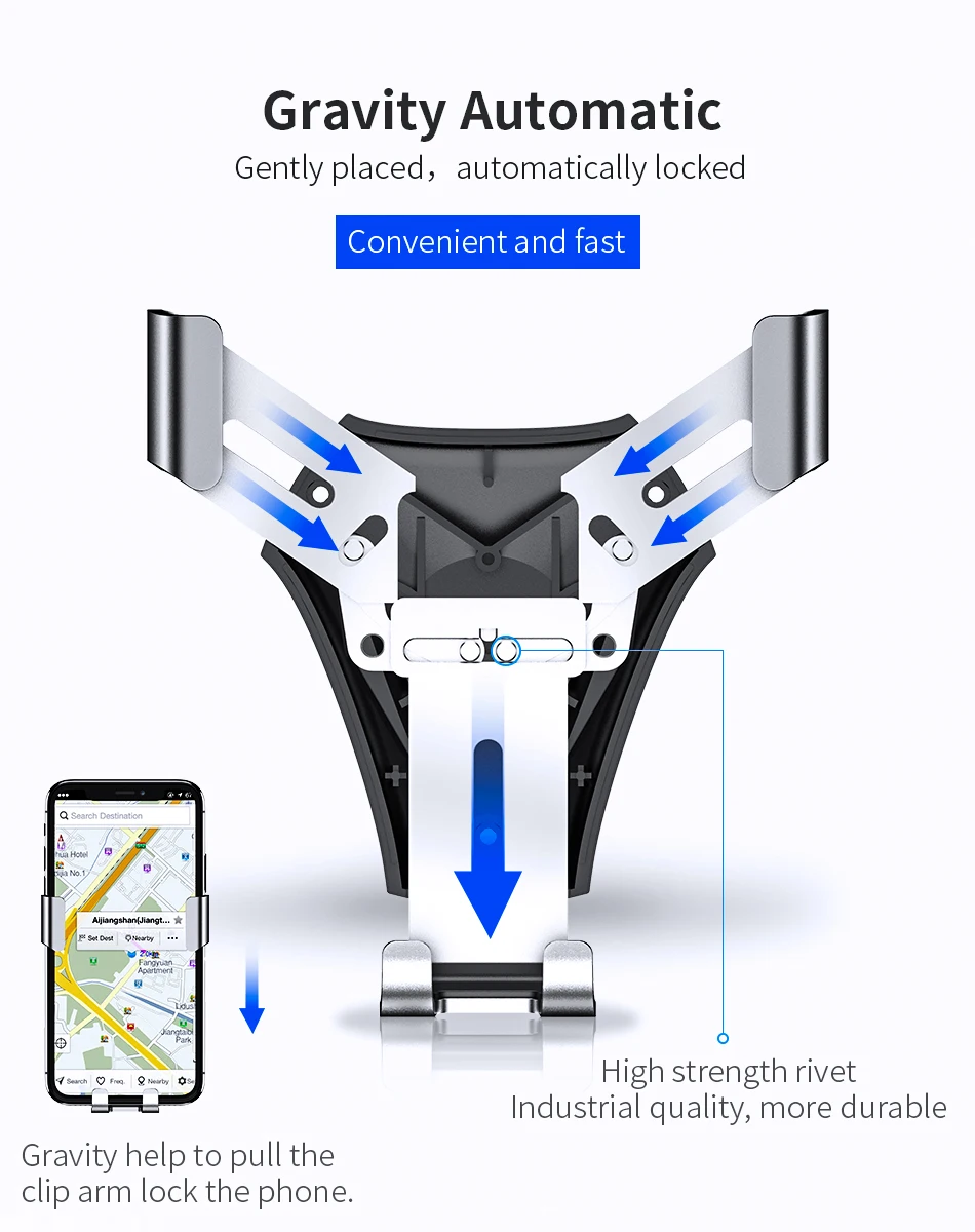 FLOVEME Gravity Автомобильный держатель для телефона Подставка для мобильного телефона Подставка для телефона в автомобиль подставка для смартфонов мобильный телефон для iPhone Xiaomi