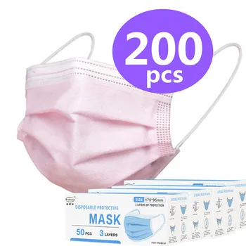 

Pink Medical Masks Breathable 3 Ply Filter Mouth Masks Melt Blown Cloth Safety Breathable Masks Unisex Medical Surgical Mask