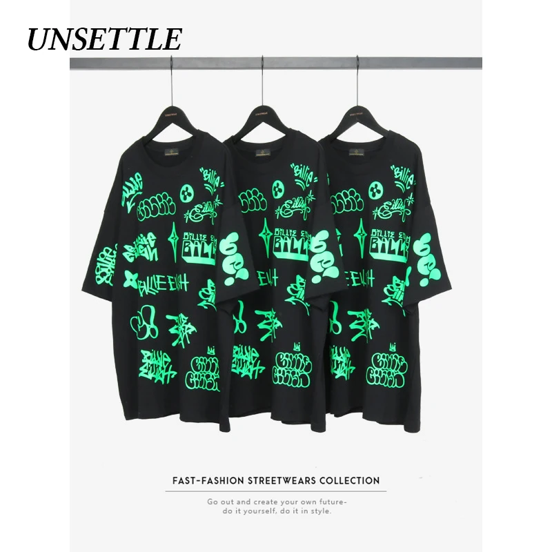 UNSETTLE 2020SS Футболка Harajuku Мужская/женская уличная одежда футболки с принтом модные