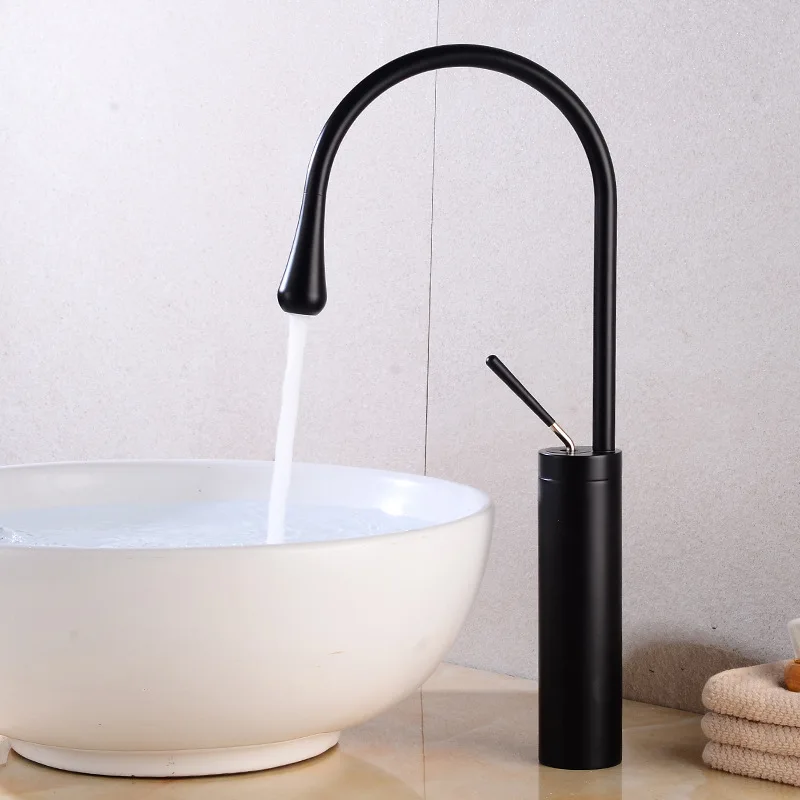 

Faucet Cold Heat Wash Basin Scandinavian Minimalist Black Table Basin Tap Spinning White