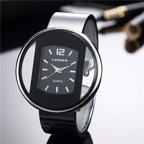 Silver Black Женские часы, новинка, роскошный бренд, браслет, часы, золото, серебро, циферблат, женское платье, кварцевые часы, хит, bayan kol saati - Цвет: Silver Black