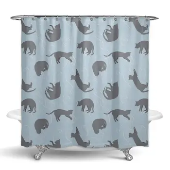 

Shower Curtain for Bathroom Fabric Set with cat Pattern Pattern - Water-Repellent Classic Shower Curtains - 72 X 70m