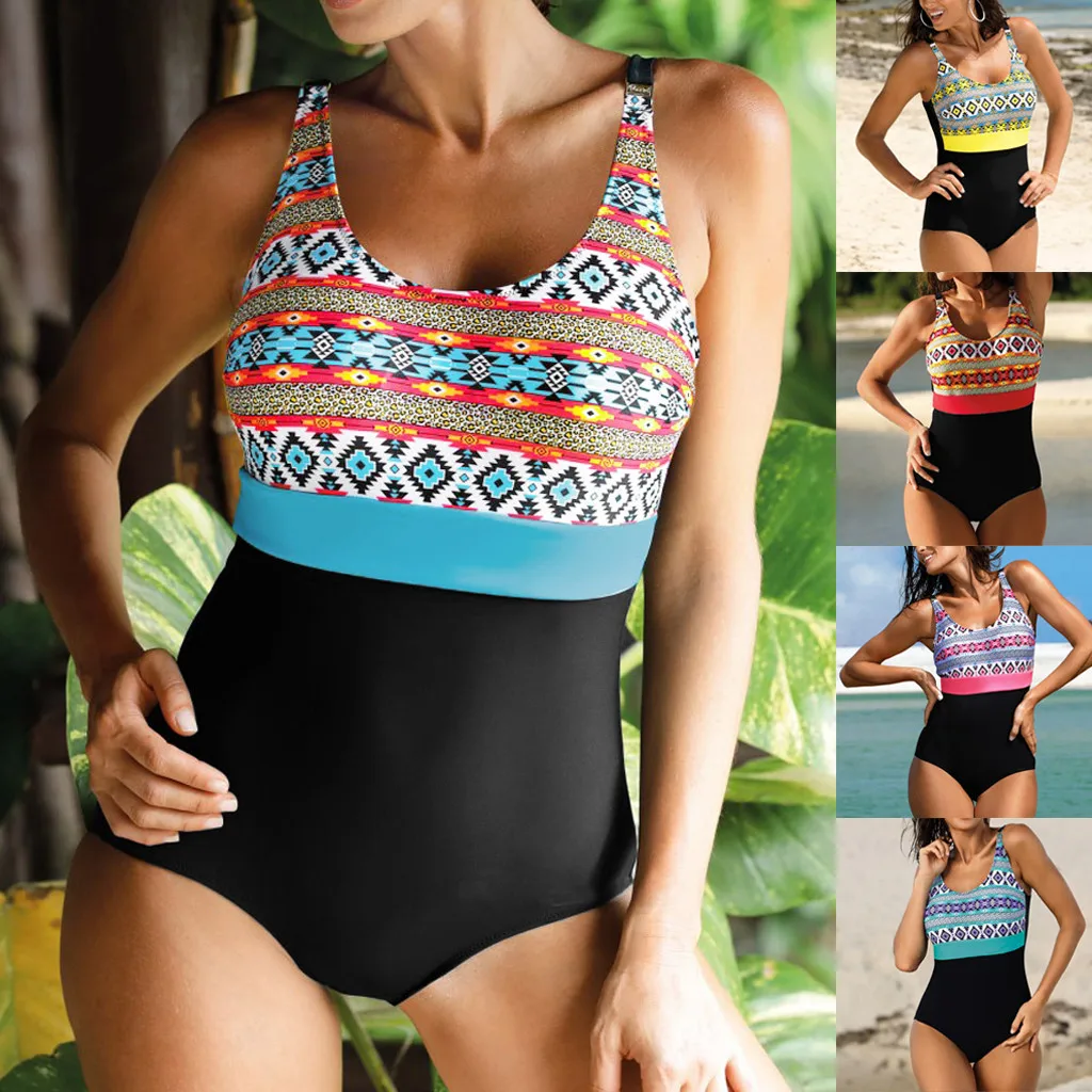 One-Piece Swimsuit Bikini Padded Women Plus size Bathing Backless Sexy Print Swimwear Beachwear Siamese #251228 |